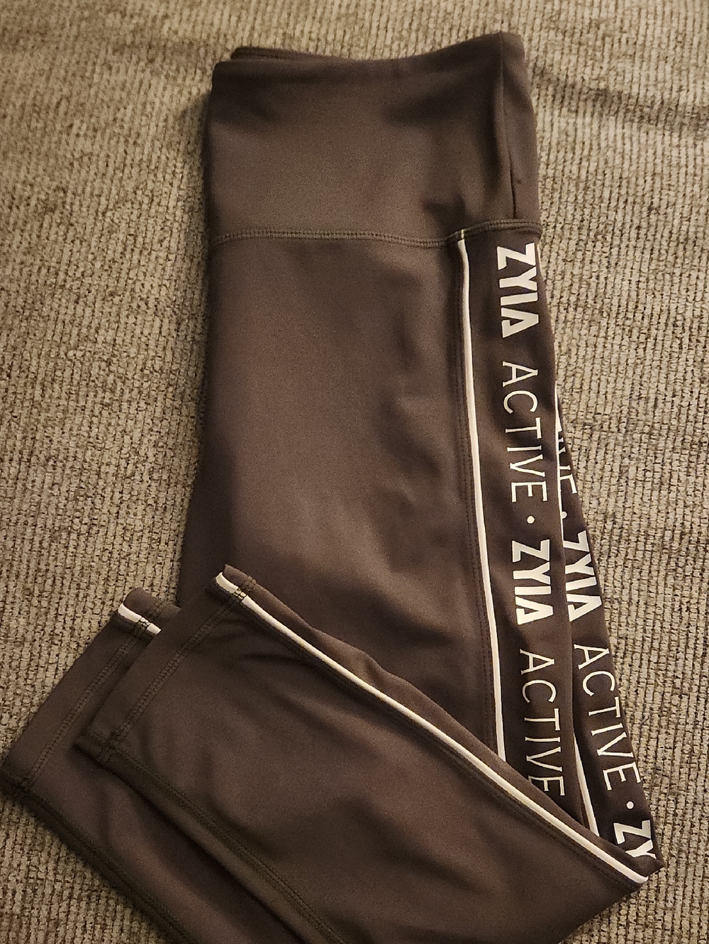 ZYIA Active Black Leggings with White Logo